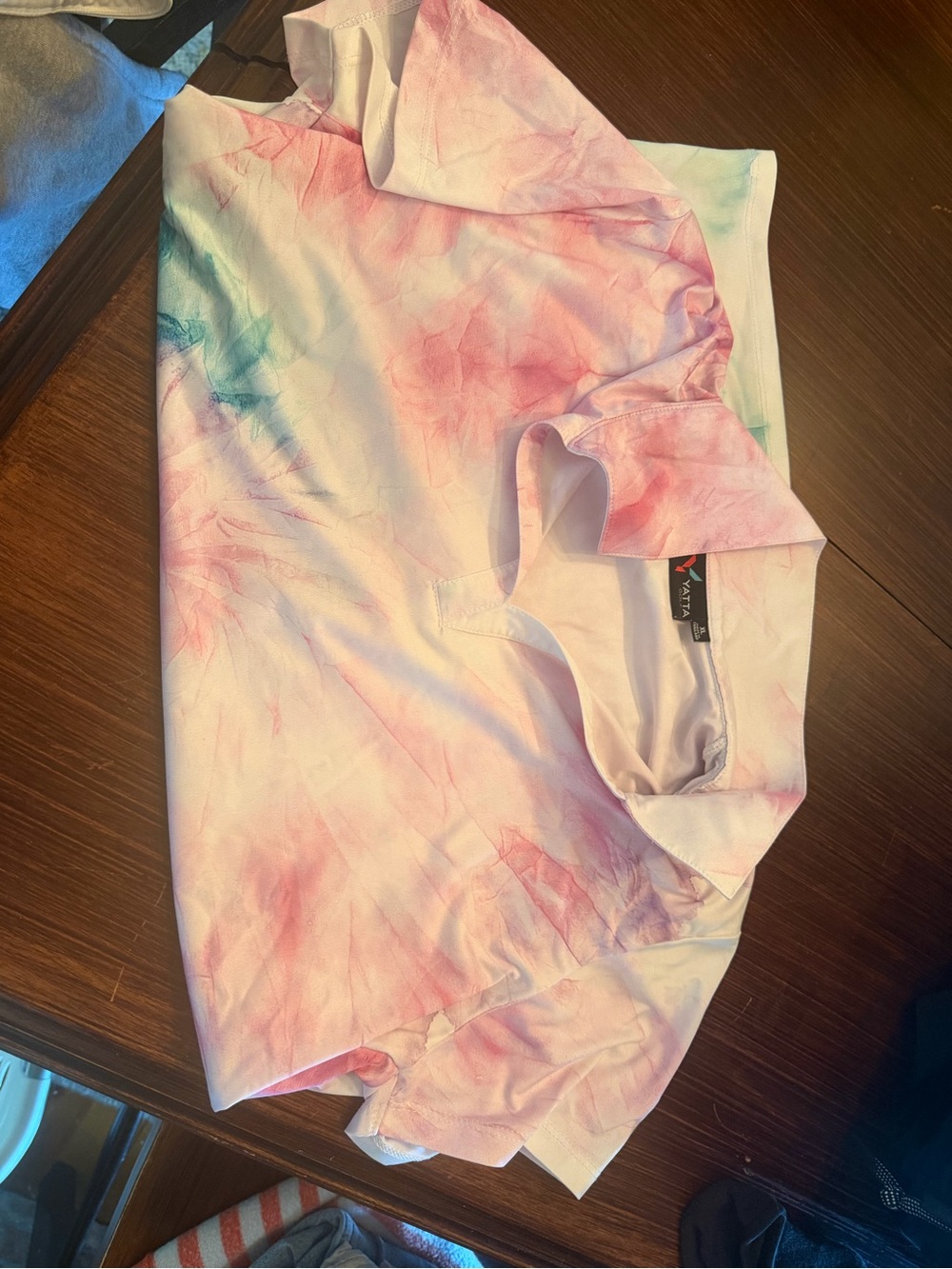 Amazon Brand Pastel Tie-Dye Polo - Pink & Teal